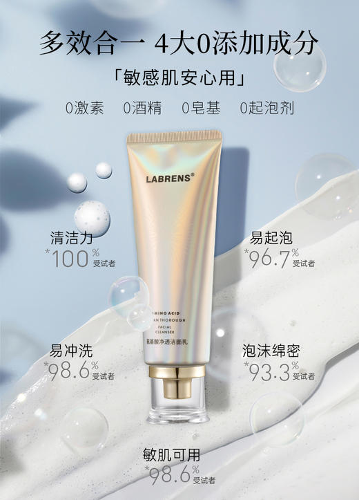 【兰蓓诗】氨基酸净透洁面乳温和养护清洁力强补水保湿 商品图3