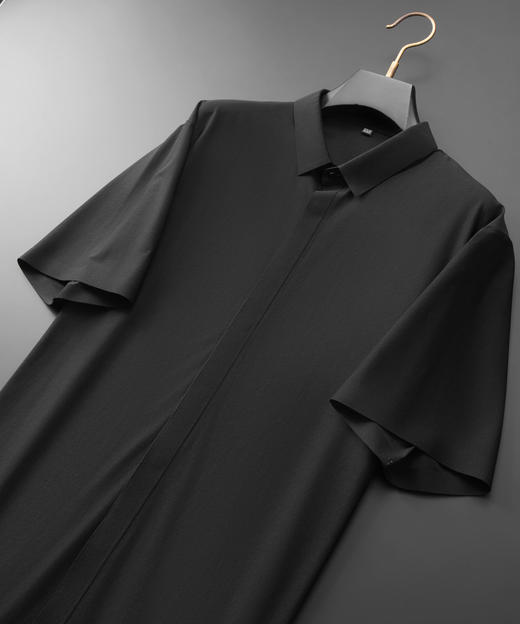 【DDA】大依优型大码短袖衬衫弹力翻领半袖衬衣商务休闲透气夏季上衣男士胖子 商品图4