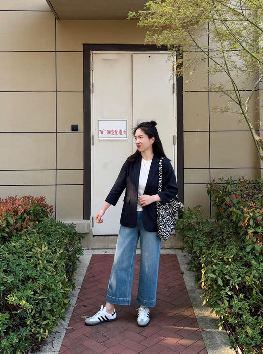 25春夏| 人字纹肌理天丝亚麻微收腰七分袖西装【包邮+三天无理由退换】 商品图3