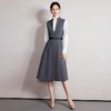 IWY/背心连衣裙套装老钱风女半高领白色千金风衬衫教师面试穿搭B521+Q1233 商品缩略图0