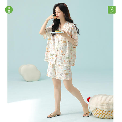 【大牌品质】【抗菌新疆棉】春夏季A类拉架棉睡衣 7A级抑菌防螨超柔凉感纯棉家居服套装 商品图0