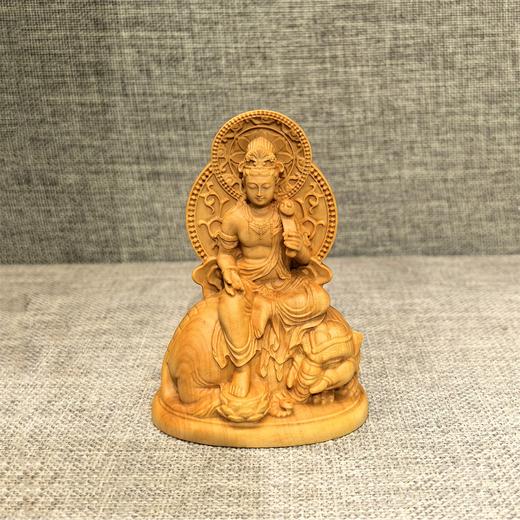新款文殊/普贤菩萨°黄杨摆件 商品图2
