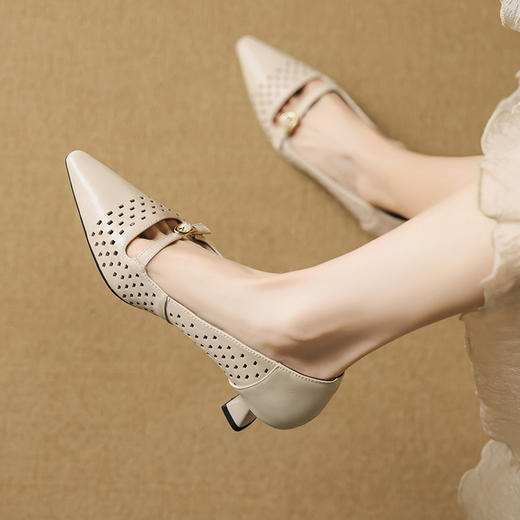 【预售5天】春夏季新款尖头猫跟鞋镂空四季通勤浅口单鞋女YCJX&H-7505 商品图0