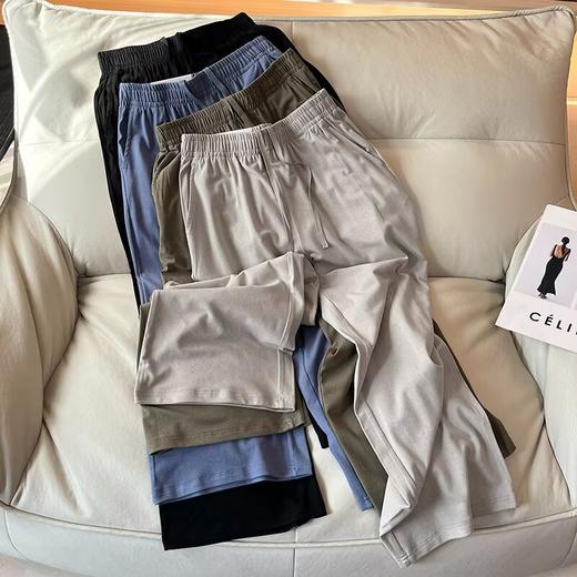 试衣间 25春季新款松紧磨毛高腰宽松垂感休闲九分阔腿裤女休闲裤！ 商品图0