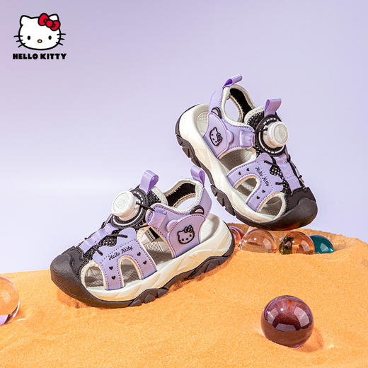 HelloKitty女童夏季包头防滑软底运动凉鞋儿童公主沙滩鞋28-35 K4526876 商品图2