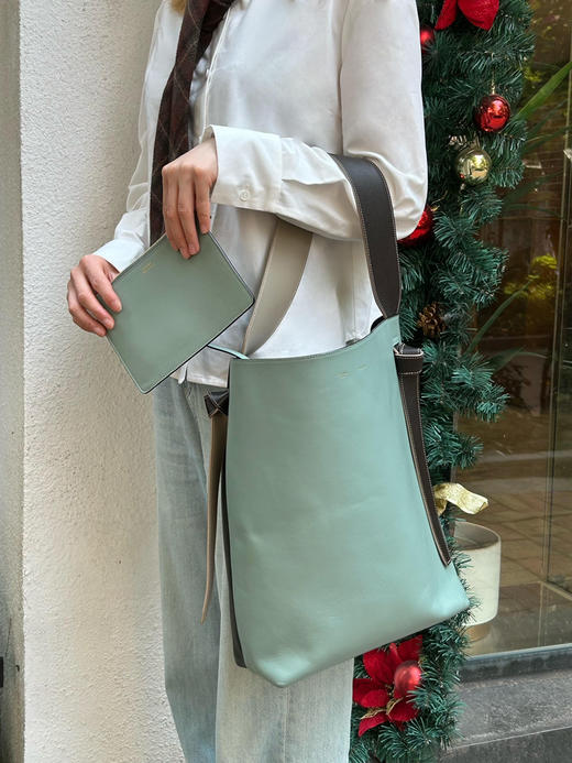 Celine 拼色 牛皮 twisted 水桶 单肩包 商品图2