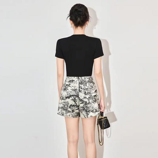 【高货wl】全新升级【铂金会员183/天猫239/差价56】(33917) 洛诗琳重工钉珠高弹时髦洋气设计感休闲通勤女T恤上衣新款 商品图1