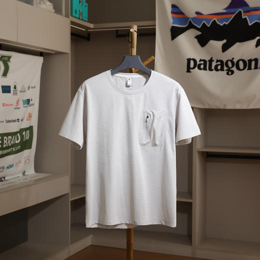 韩帼面料！2025接触凉感机能户外激咣孔透气吸湿夏季男士口袋短袖T恤 商品图3