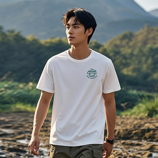 freebase夏日透气短袖T恤户外公路露营风休闲半袖情侣上衣纯色款 NMT-2218 商品图0