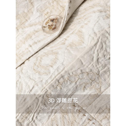 COCOBELLA肌理浮雕提花贡针西装女春夏轻奢风棉麻西服SI3015 商品图4