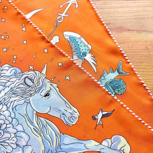 火桐hooton 云间万象 斜纹绸重磅桑蚕丝围巾YTSJ2025 商品图2