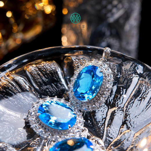 DS925托帕石吊坠-蓝托帕切割面 商品图0