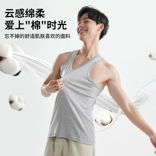 【19.9秒杀❗男士纯棉背心】100%纯棉背心，高弹力零压力，透气舒适自由呼吸，1比1细螺纹弹力白背心40支工字男运动背心QQ 商品图2