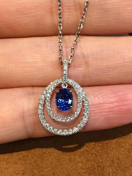 0.9ct刻面蓝宝石吊坠 商品图1