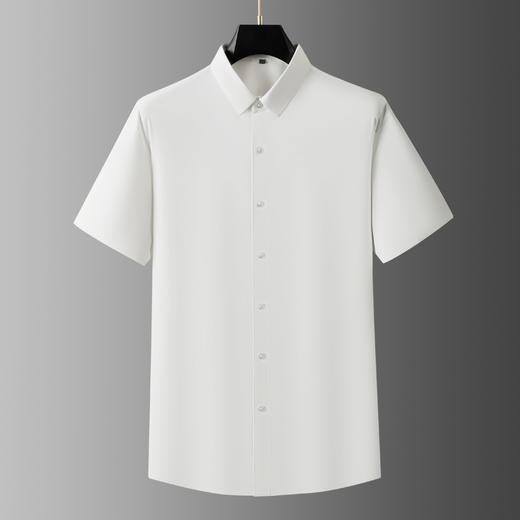 【DDA】大依优型大码短袖衬衫弹力翻领半袖衬衣商务休闲透气夏季上衣男士胖子 商品图3
