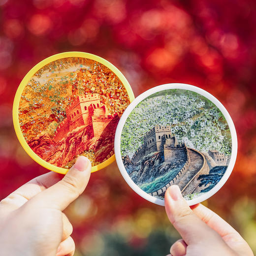 [流沙冰箱贴&杯垫两用]故宫影壁宫猫四季AR硅胶亚克力杯垫冰箱贴 商品图7