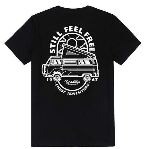 freebase夏日透气短袖T恤户外公路露营风休闲半袖情侣上衣纯色款 NMT-2218 商品图3