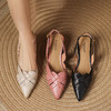 【预售5天】夏季新款编织风中跟尖头一字带凉鞋时尚日常百搭女鞋LD&7329 商品缩略图4