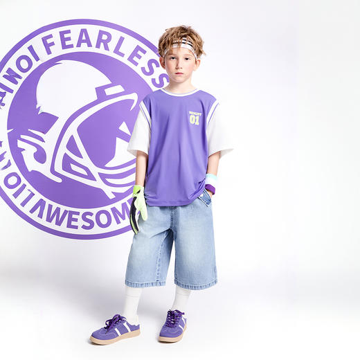 【实体店同款】男童全腰牛仔七分裤夏季新款安奈儿童装AB526639 商品图5