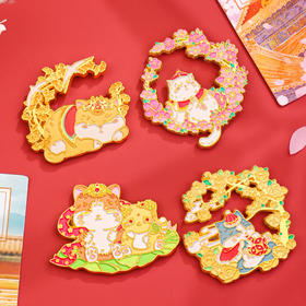 [宫廷御猫冰箱贴]可爱故宫猫咪高颜值金属冰箱贴徽章钥匙扣文创中国风旅游纪念品礼物