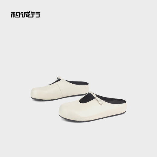 和诚行 2025新款时尚韩系圆头一字带浅口女厚底包头半拖鞋0070562 商品图2
