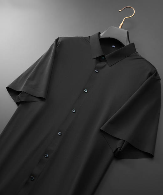 【DDA】大依优型大码短袖衬衫弹力翻领半袖衬衣商务休闲透气夏季上衣男士胖子 商品图4