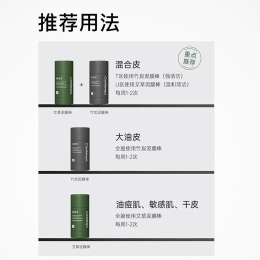 懒人神器！ 科颜萃清洁泥膜棒 艾草|竹炭 涂抹式深层清洁 改善黑头毛孔 控油舒缓 商品图8