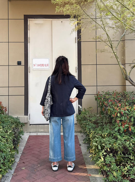 25春夏| 人字纹肌理天丝亚麻微收腰七分袖西装【包邮+三天无理由退换】 商品图4