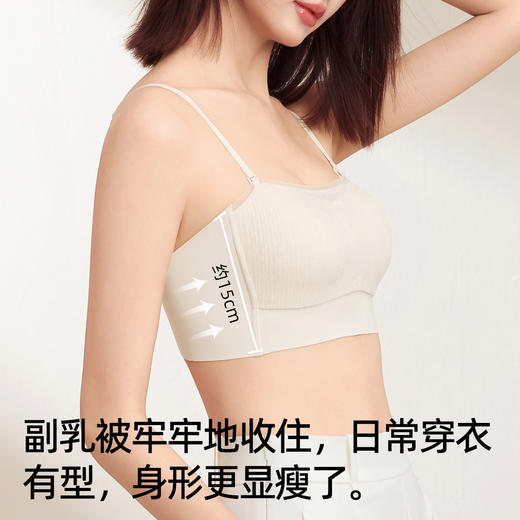 熳洁儿 抹胸内衣防走光蕾丝轻薄聚拢文胸大U背美背收副乳25251502 商品图6