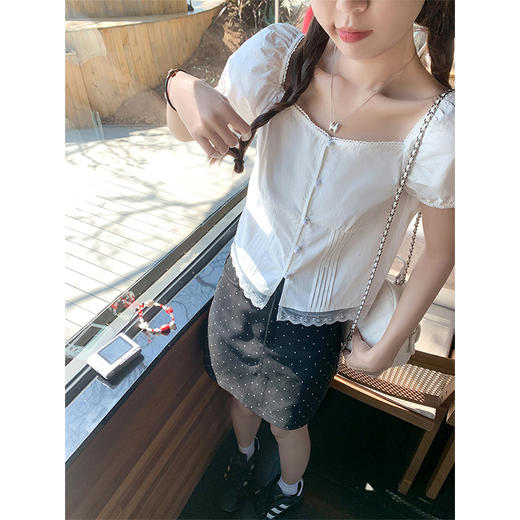 <曾小咸推荐>现货秒杀！泡泡袖短款衬衫 日常149.99 立减80 秒杀69.99！ 商品图3