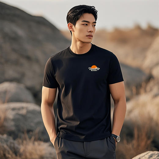 自由基地夏新品山系越野露营户外短袖T恤男女通勤队服弹力棉半袖 NMT-2217 商品图0