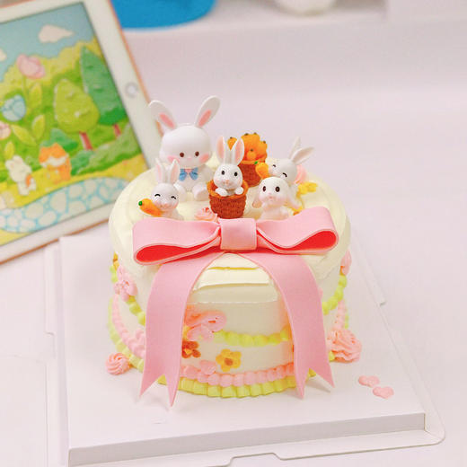 兔宝宝翻糖蝴蝶结蛋糕 商品图6