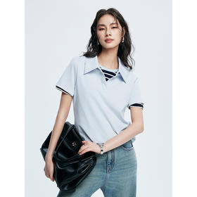 棉仓362601008-初棉50支丝芙珠地POLO法式剪刀翻领POLOT