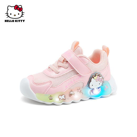 hellokitty童鞋女宝宝亮灯鞋儿童发光鞋软底女童运动鞋透气网面鞋23-30 K4536843 商品图1