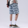 【DYG】大依优型大码男装牛仔短裤宽松OVS风潮牌印花松紧腰运动牛仔裤中裤夏季男士五分裤 商品缩略图2
