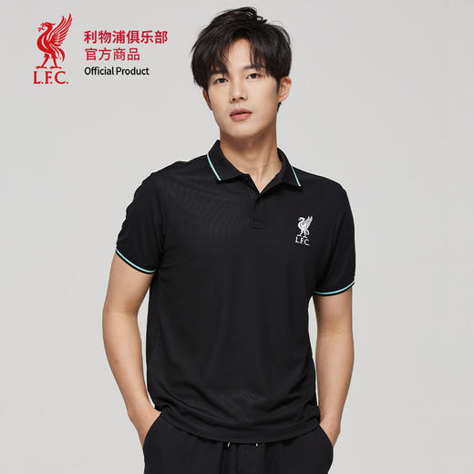 【官方正版】利物浦俱乐部 | 简约透气户外运动男黑绿POLO衫 商品图1
