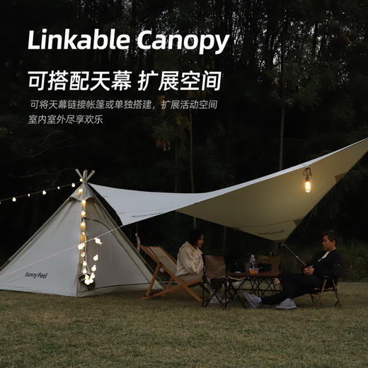 SunnyFeel户外露营帐篷天幕遮阳碟菱形天幕野营印第安棉布帐 商品图2