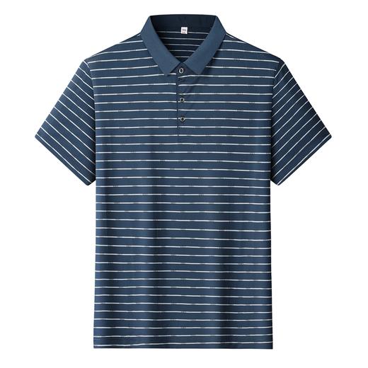 【DLS】大依优型大码条纹短袖POLO衫翻领加肥加大男士大号透气舒适夏季半袖上衣 商品图2