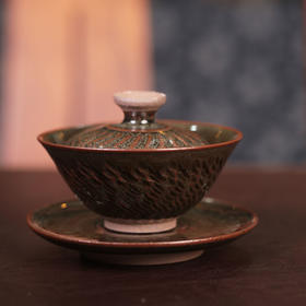 建盏跳刀茶末盖碗