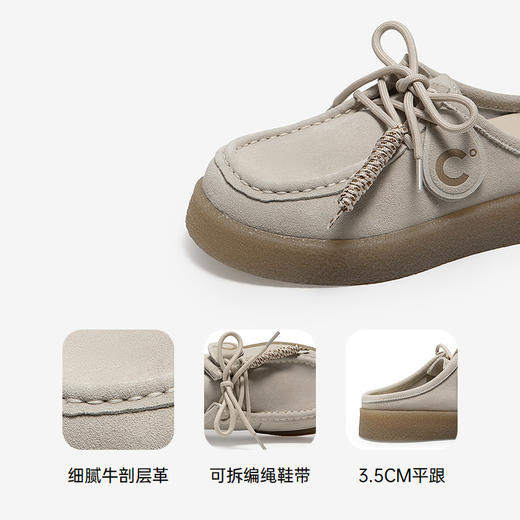 千百度复古袋鼠鞋女款外穿包头拖一脚蹬休闲拖鞋舒适A25256612 商品图3