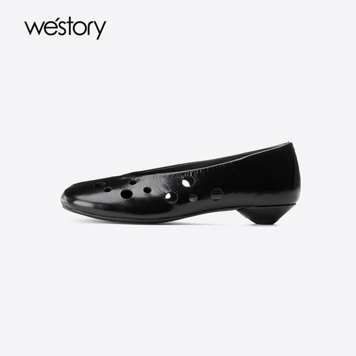 Westory2025年夏季冲孔镂空方头低跟单鞋空凉鞋W25AH59301 商品图5