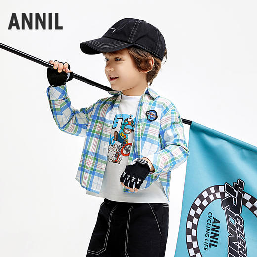 【实体店同款】男童翻领长袖衬衣春季新款安奈儿童装XB511725 商品图1