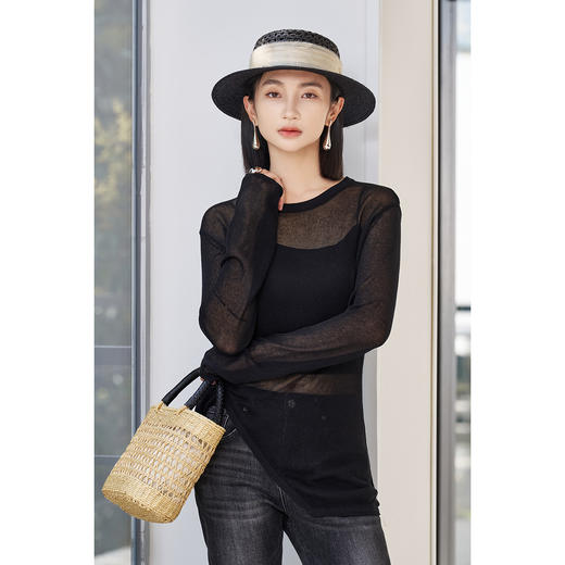 百搭舒适罩衫 米思阳2026春季新款休闲感宽松针织衫上衣女5936 商品图6