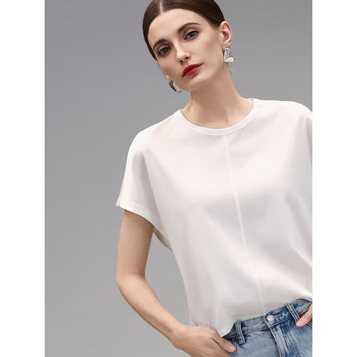 COCOBELLA奢感缎光人丝T恤精致简约丝滑凉感短袖上衣TS0020B 商品图2