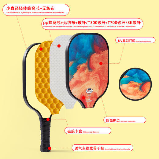 玻璃纤维款【双拍送四球送球包】pickleball匹克球球拍板拍玻璃纤维款初学者匹克球拍轻质运动 商品图1