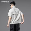 PINLI品立2025夏季新款男士立领半拉链短袖衬衫时尚简约纯色衬衣GD252113294 商品缩略图3