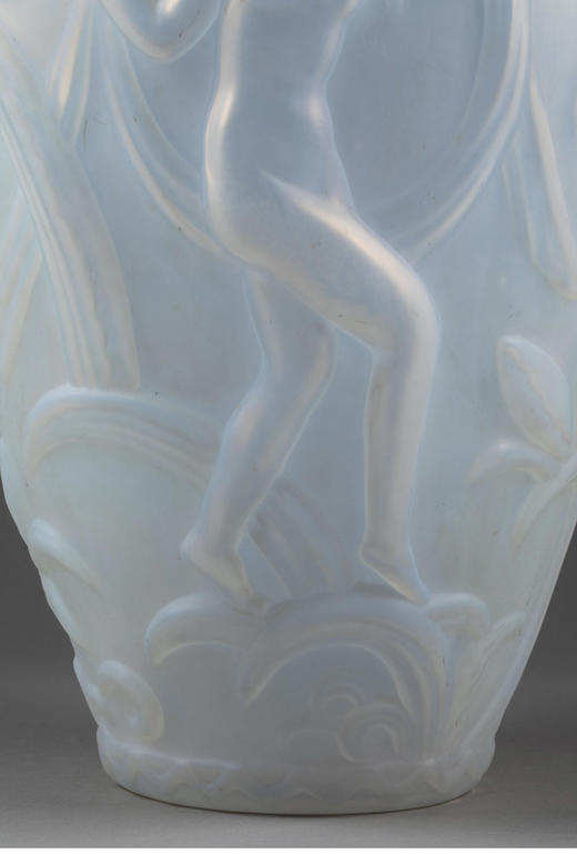 独角鹿西洋古董 1930年代法国装饰艺术风格设计出品「Volupté 柔美」主题蓝色欧泊水晶花瓶 商品图3