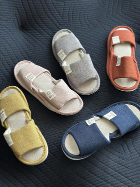 【四叶草亚麻拖鞋】记得家人长辈、爱出脚汗的老公买，全家人一起穿!!居家拖鞋强烈推荐 踏面亚麻材质，鞋面透气布鞋底EVA防滑 简约|清新|透气【防滑|柔软|四季通用