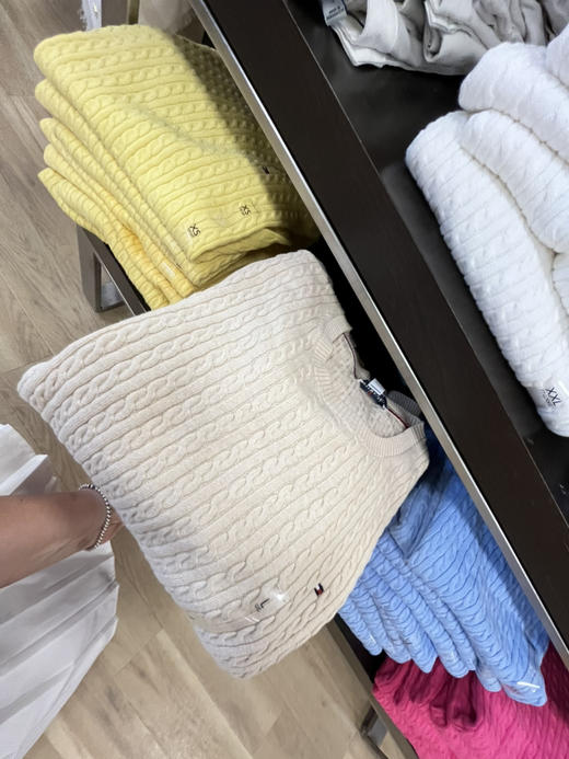 更多新色加入！！！¥350美国直邮Tommy女士麻花螺纹针织衫短袖 商品图13