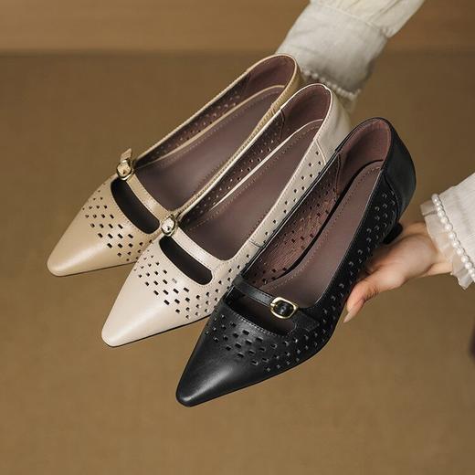 【预售5天】春夏季新款尖头猫跟鞋镂空四季通勤浅口单鞋女YCJX&H-7505 商品图1